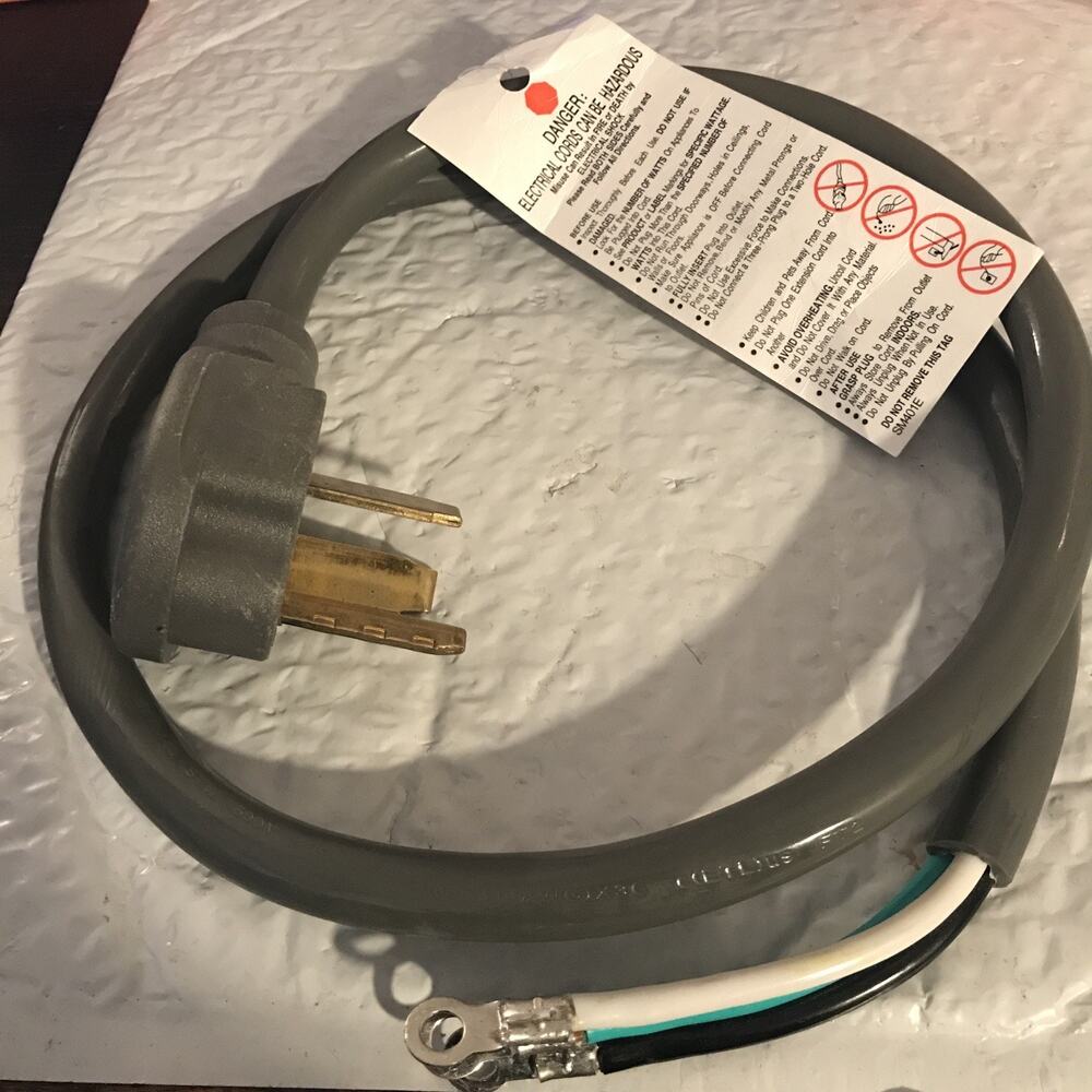Intertek 6 Ft. Electrical Dryer Cord 4 Prong Plug 30 AMP Heavy Duty 250V 57001